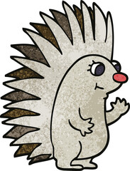 cartoon doodle spiky hedgehog