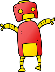 cartoon doodle robot dancing