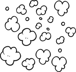 black and white cartoon puff of smoke symbol