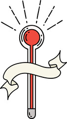 banner with tattoo style glass thermometer