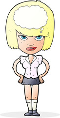 cartoon woman thinking