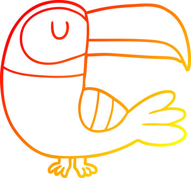 recommend clip art: warm gradient line drawing cartoon toucan
