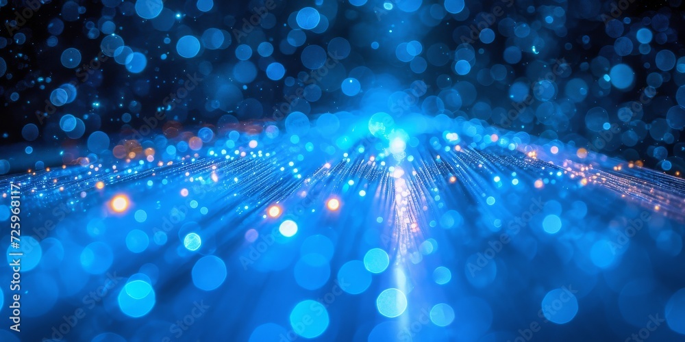 Leinwandbilder data speed highway: vibrant network cables and lights inside a modern data center, generative ai