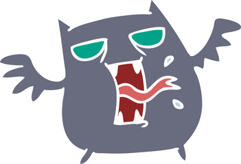 cartoon of cute scary kawaii bat