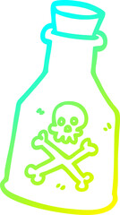 cold gradient line drawing cartoon poison bottle