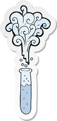sticker of a cartoon test tube