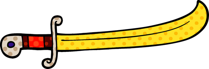 cartoon doodle jeweled sword