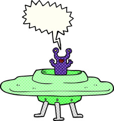 comic book speech bubble cartoon flying saucer