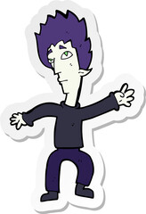 sticker of a cartoon vampire man