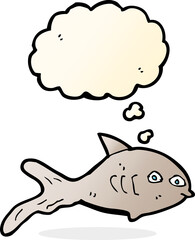 cartoon fish with thought bubble