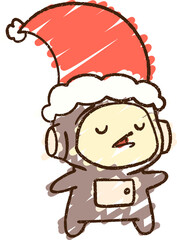 Christmas Astronaut Chalk Drawing