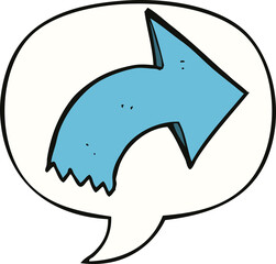 Obraz premium cartoon pointing arrow and speech bubble