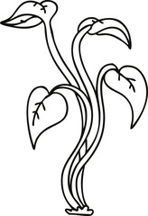 quirky line drawing cartoon plant