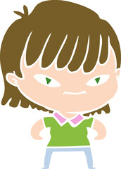 flat color style cartoon woman