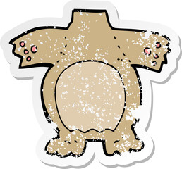 retro distressed sticker of a cartoon teddy bear body