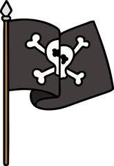 traditional tattoo of a pirate flag