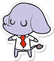 sticker of a cute cartoon elephant