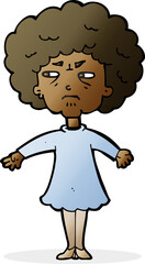 cartoon bitter old woman