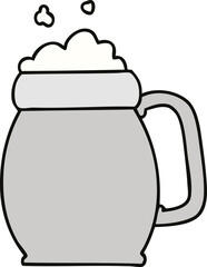 quirky hand drawn cartoon pint of beer