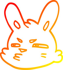 warm gradient line drawing cartoon moody rabbit