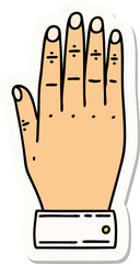 tattoo style sticker of a hand