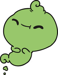 cartoon of kawaii scary ghost