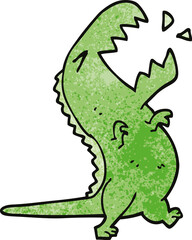 cartoon doodle roaring t rex