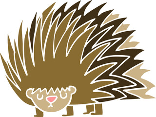 cartoon doodle spiky hedgehog