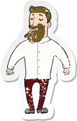Obraz premium retro distressed sticker of a cartoon bearded man