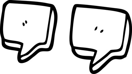 line drawing cartoon quotation marks