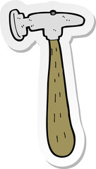 sticker of a cartoon hammer