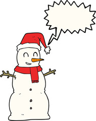 speech bubble cartoon snowman