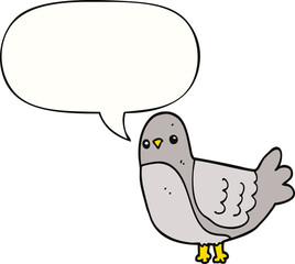 cartoon bird and speech bubble