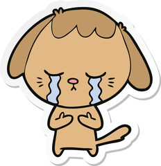 Fototapeta premium sticker of a cartoon crying dog