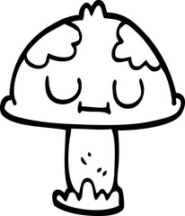line drawing cartoon poisonous toadstool