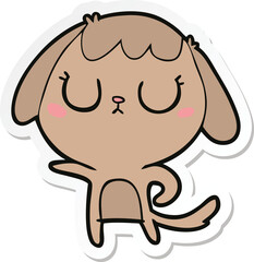 sticker of a cute cartoon dog