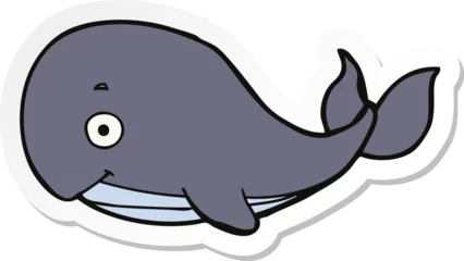 Crédence de cuisine en verre imprimé Baleine sticker of a cartoon whale