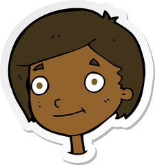 sticker of a cartoon happy boy