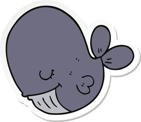 sticker of a cartoon whale