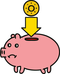 cute cartoon piggy bank