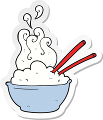 sticker of a cartoon bowl of rice