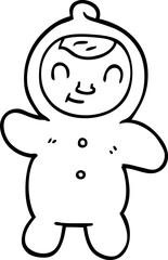 line drawing cartoon human baby