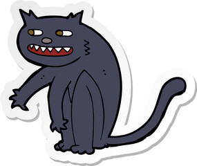 sticker of a cartoon black cat