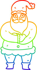 rainbow gradient line drawing cartoon father christmas