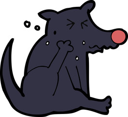 cartoon dog scratching