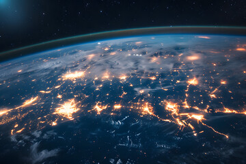 A View of Earth From Space at Night