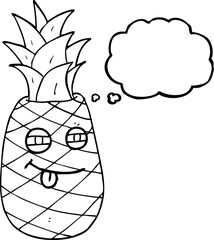 thought bubble cartoon pineapple