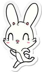 sticker of a cute cartoon rabbit