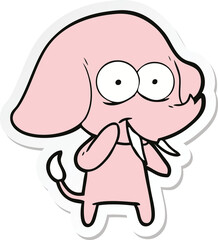 sticker of a happy cartoon elephant