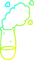 cold gradient line drawing cartoon test tube